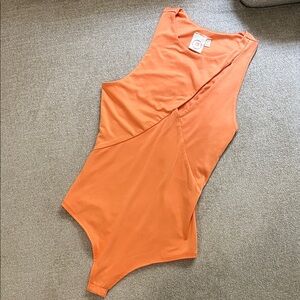 Vibrant Orange cutout thong bodysuit live in the moment small